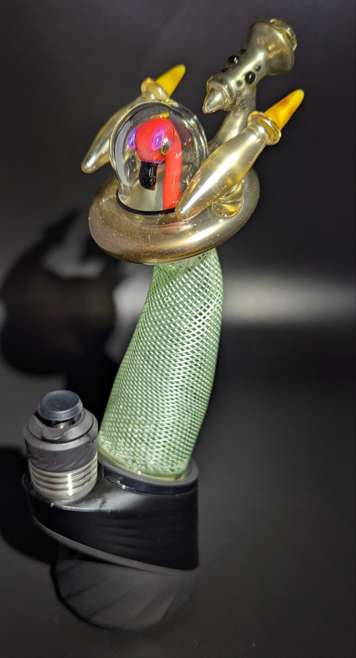 Burtoni Flying flaming UFO abduction puffco peak top collab