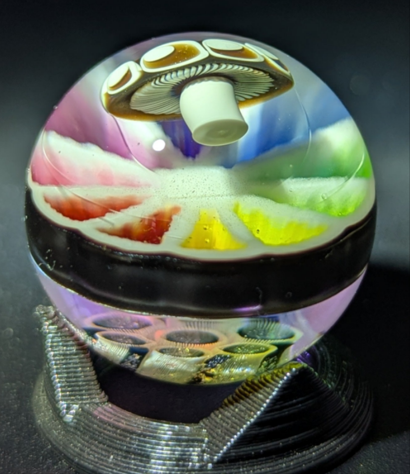 Sam Lyons electrum rainbow mushroom marble collab