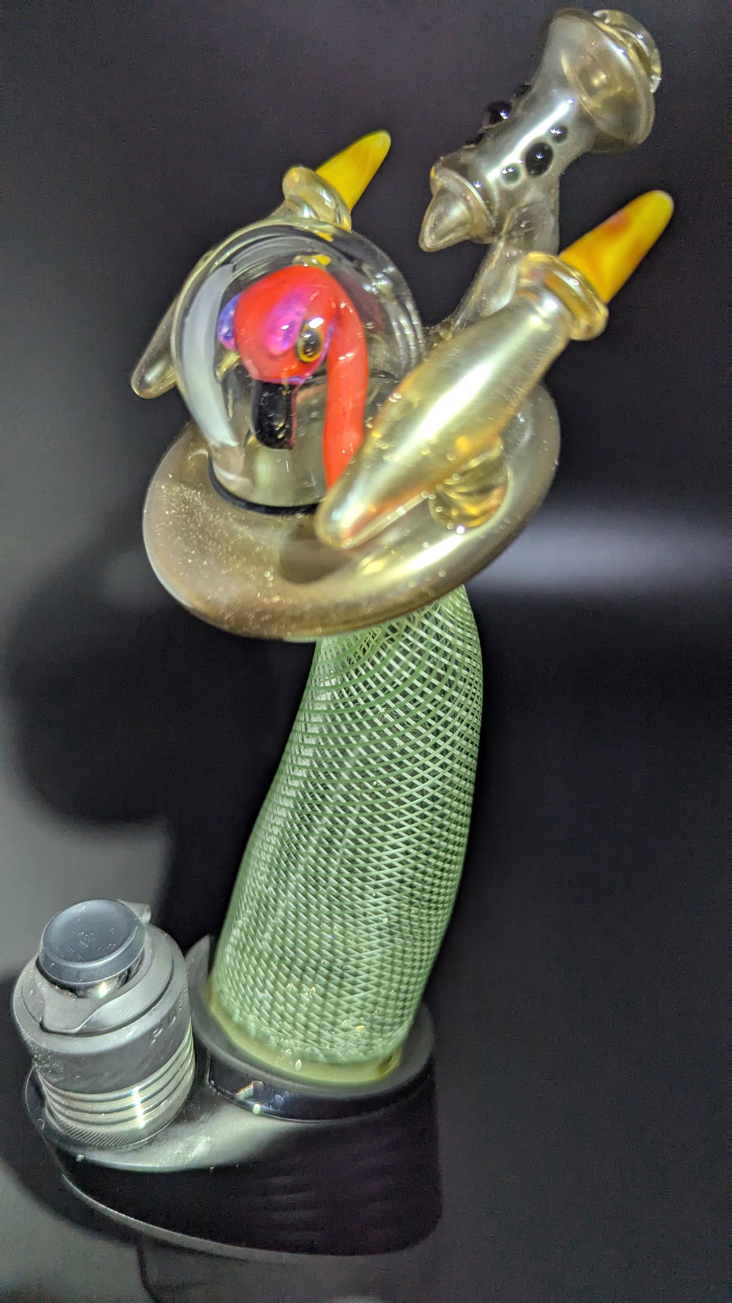 Burtoni Flying flaming UFO abduction puffco peak top collab