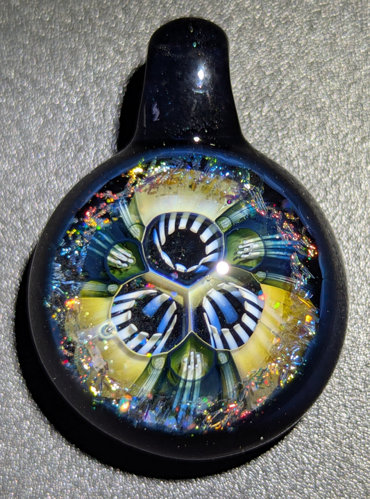Black rainbow cluster pendant