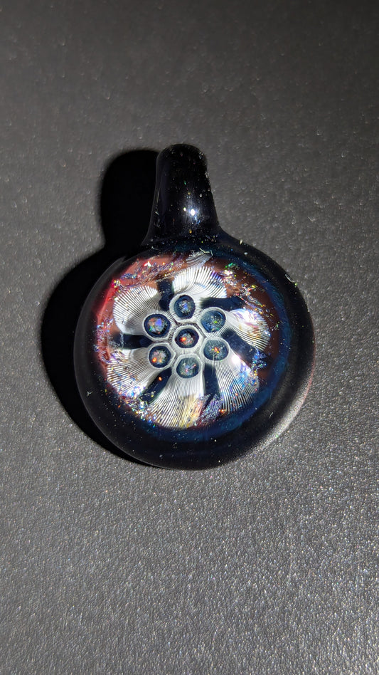 Black rainbow wellspring pendant